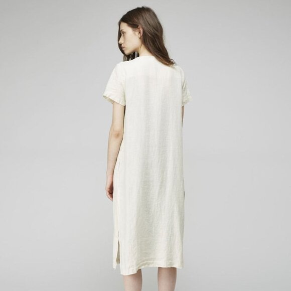 Black Crane Long Slit Coat in Cream Size Medium - Picture 2 of 5